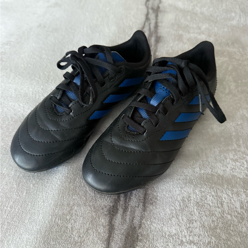 Adidas Kids  Black and Blue Soccer Cleats